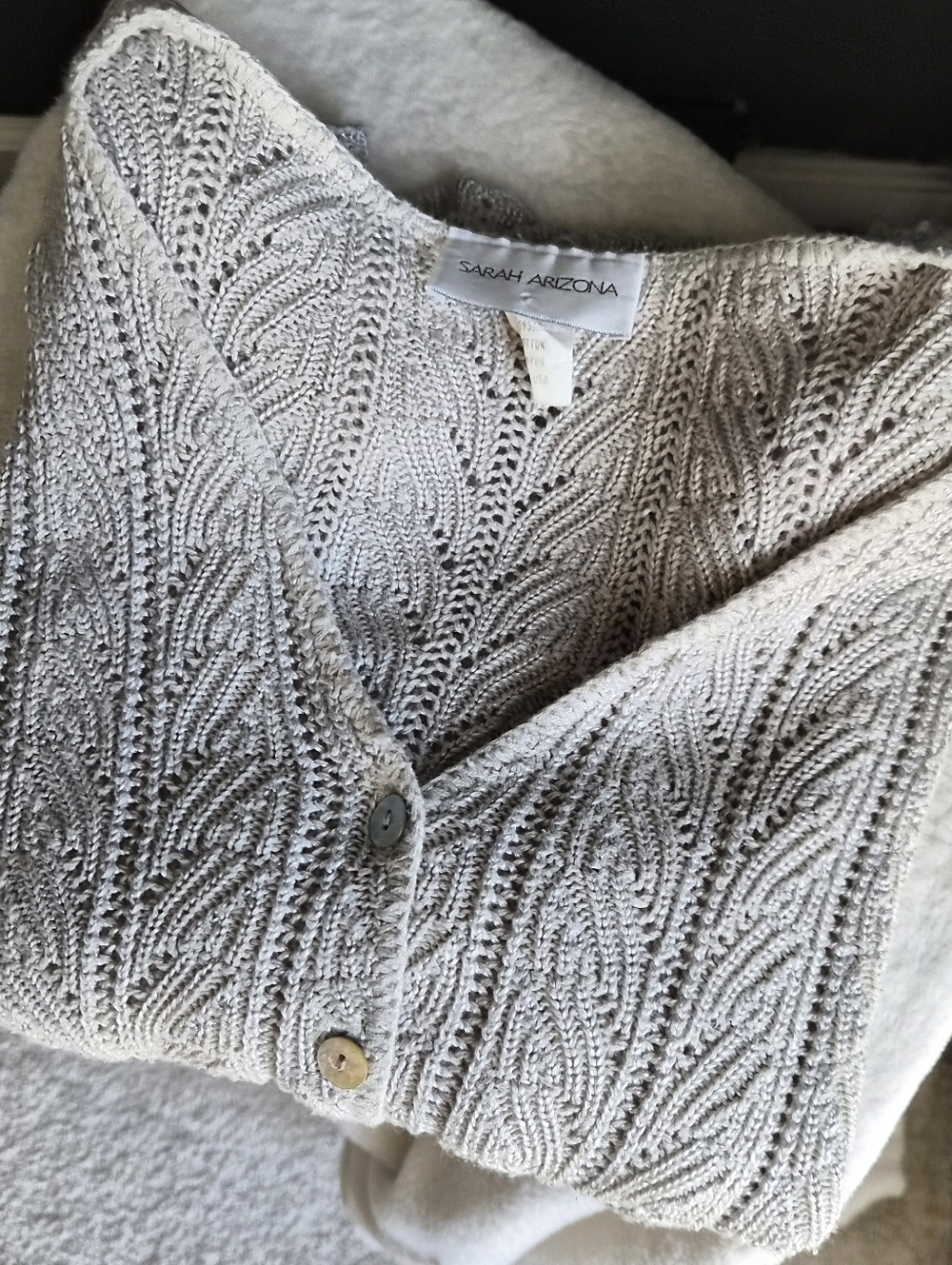 Sarah Arizona Cream Knit Cardigan Sweater
